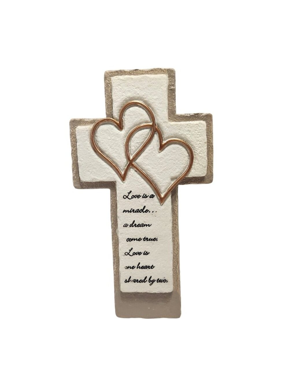 Abbey Gifts Love-Inspired Cross Wall Decor Metal Hearts Inspirational Quote READ